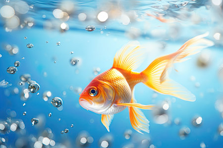 Goldfish in the ocean. Ai Generative imageの素材
