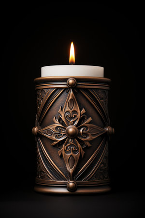Medieval ornate candle. Ai generative imageの素材