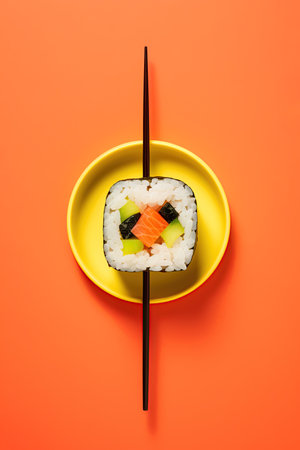 Sushi top view composition. Ai generative imageの素材