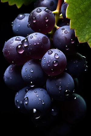 Closeup of red grapes. Ai Generative imageの素材