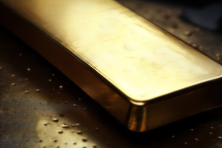 Gold bars. Golden bullions. Treasure and Finance concept. Ai Generative imageの素材