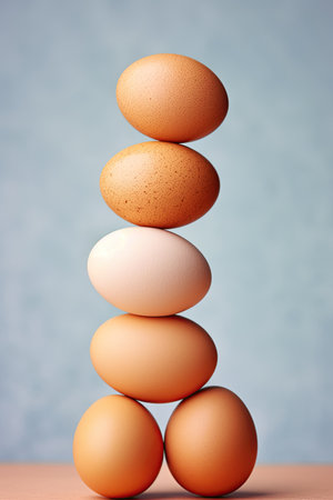 Stack of eggs. Ai Generative imageの素材