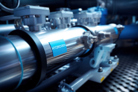 Hydrogen gas pipeline. Clean, eco friendly ,sustainable energy source. Ai Generative imageの素材