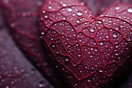 Leaf in shape of a Heart. Ai Generativeの素材