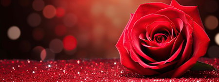 Red roses banner design. Happy Valentine's day. Ai Generative imageの素材
