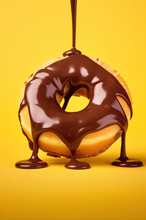 Donut with dripping chocolate. Ai Generative imageの素材
