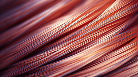 Optical fiber cable. Microscopic view. Technology background design. Ai generativeの素材