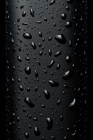 Water droplets on black background. Ai Generative imageの素材