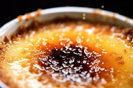 Creme brulee. French  vanilla cream dessert with caramelized sugar on top. Ai Generative imageの素材