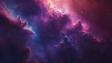 Universe with galaxy, stars and nebulas. Supernova background wallpaper design. Ai generative illustrationの素材