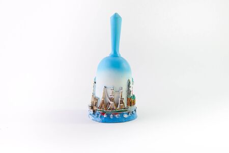 Crafted clay bell with handpainting on itの写真素材