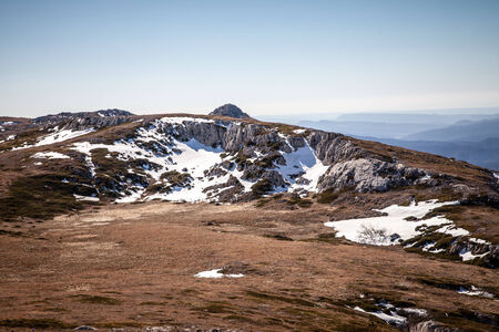 Early spring high in the Crimean mountainsの写真素材