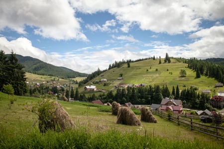 Nice weather on  summer day in Carpathian mountainsの写真素材