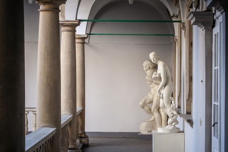 LVIV, UKRAINE - February 22, 2015: Lviv unique architecture Italian yardのeditorial素材