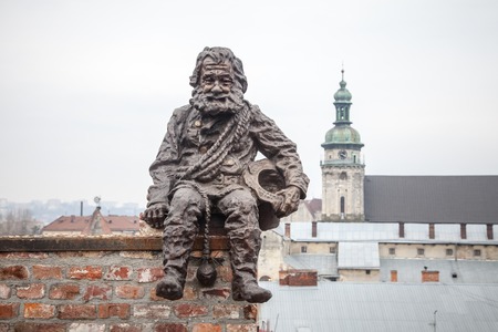 LVIV, UKRAINE - February 23, 2015 Lviv roofs from high pointのeditorial素材