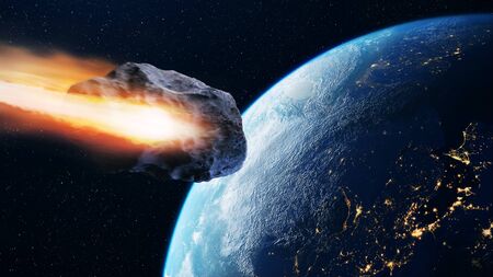 Meteorite in spaceの写真素材
