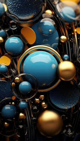 3d illustration of abstract geometric composition,digital art works. 3d rendering. Generative AIの素材