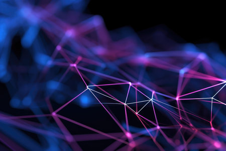 3d rendering of abstract technology digital background. Network connection structure. Generative AIの素材