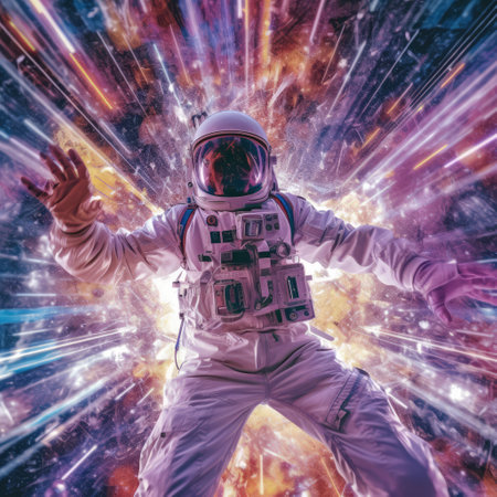 Astronaut in outer space. Science fiction. 3D rendering. Ai generatedの素材