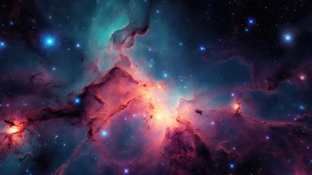 Cosmic space and stars, color cosmic abstract background, 3D rendering Ai generatedの素材