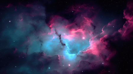 Night sky with stars and nebula as background. 3D rendering Ai generatedの素材