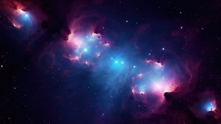 Abstract space background with nebula and stars. 3d illustration.Ai generatedの素材