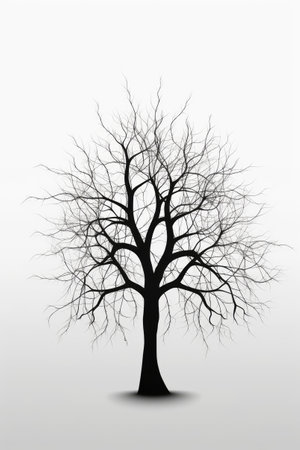 Dead tree on a white background. Vector illustration. Eps 10.Ai generatedの素材