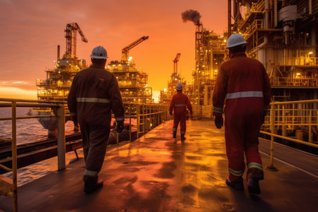 Oil and gas industry and hard work concept. Oil and gas industry and hard work concept.Ai generatedの素材