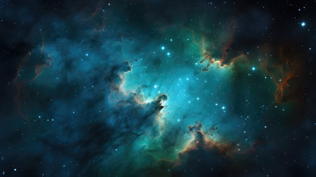 Star field in space and a nebulae. 3D renderingAi generatedの素材