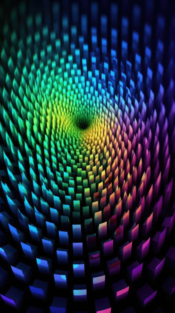 Colorful 3D rendered fractal (abstract background for various design artworks.Ai generatedの素材