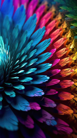 Macro closeup of fractal flower, digital artwork for creative graphic design Ai generatedの素材