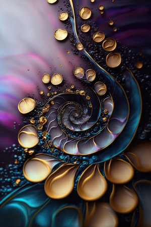 Macro closeup of fractal flower, digital artwork for creative graphic design  Ai generatedの素材