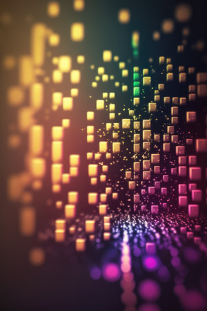 3d rendering of abstract particles in cyberspace. Abstract texture background Ai generatedの素材