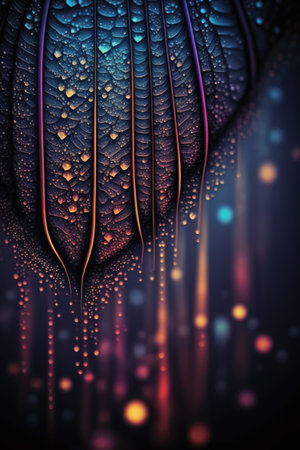 Macro closeup of fractal flower, digital artwork for creative graphic design Abstract texture background Ai generatedの素材