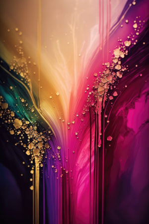 Abstract colorful background with oil splashes and drops. Abstract fluid texture background, ai generatedの素材