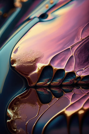 abstract background. macro close up of oil paint on glass surface Ai generatedの素材