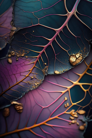 Macro closeup of fractal flower, digital artwork for creative graphic design Ai generatedの素材