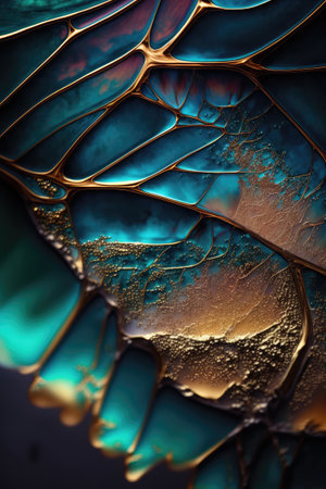 Macro closeup of fractal flower, digital artwork for creative graphic design Ai generatedの素材