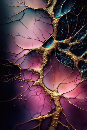 Macro closeup of fractal flower, digital artwork for creative graphic design Ai generatedの素材