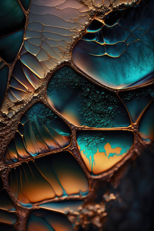 Macro closeup of fractal flower, digital artwork for creative graphic design Ai generatedの素材