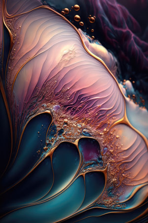 Macro closeup of fractal flower, digital artwork for creative graphic design Ai generatedの素材
