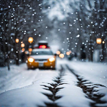 snow covered carの素材