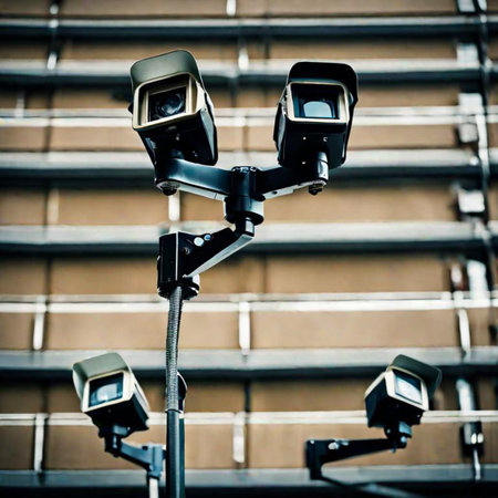 security camera on a wallの素材