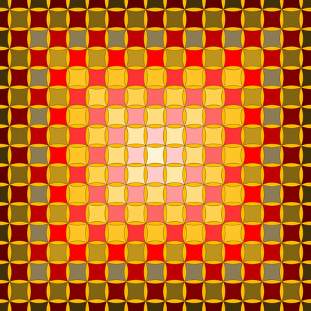 A Seamless, Vector Abstract Image of Squares of Red-Orange Shades, Arranged in A Gradient Order from A Light Center. Application in Design and Textiles Possibleのイラスト素材
