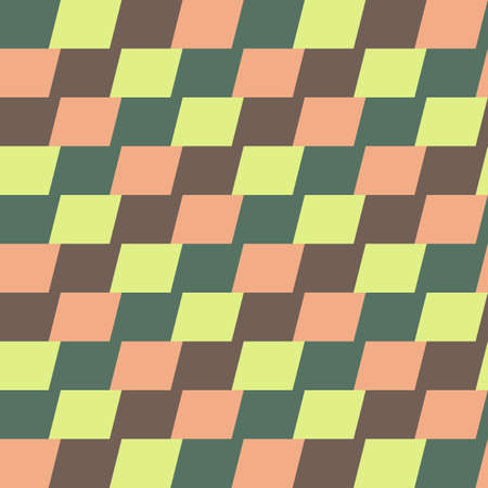 Vector, Seamless, Image in The Form of Parallelograms of Brown-Green Hue, Arranged in A Rectilinear Order. Possible Applications in Design and Textilesのイラスト素材