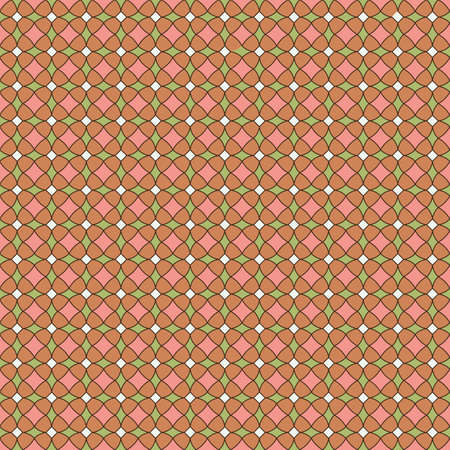 Seamless, Vector Image of Stylized Rhombuses and Squares in Brown and Pink Tones. Possible Applications in Design and Textilesのイラスト素材