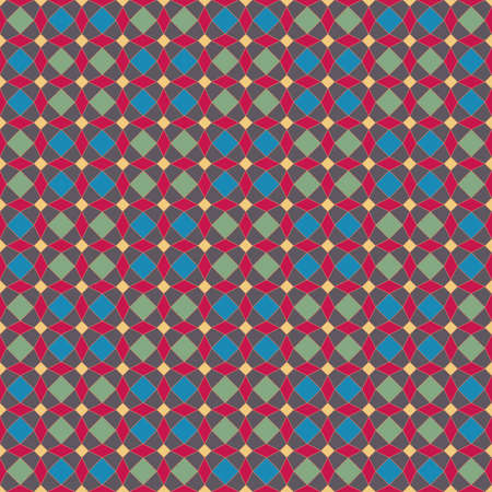 Seamless, Vector Image of Stylized Rhombuses, Squares and Trapezoids in Red-Brown Tones. Possible Applications in Design and Textilesのイラスト素材