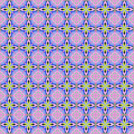 Seamless, Vector Image of Rectilinear Figures in Shades of Pink and Green, Forming A Kind of Mosaic Pattern. Possible Applications in Design and Textilesのイラスト素材