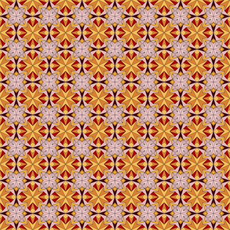 Seamless, Vector Image of Rectilinear Figures in Brown and Pink Tones, Forming A Kind of Mosaic Pattern. Possible Applications in Design and Textilesのイラスト素材