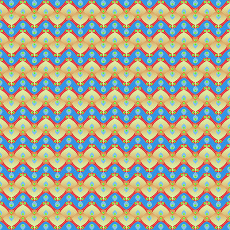 Seamless, Vector Stylized Image of Zig-Zag Stripes Forming a Repeating Pattern in Muted Blue-Green Tones. Possible Applications in Design and Textilesのイラスト素材